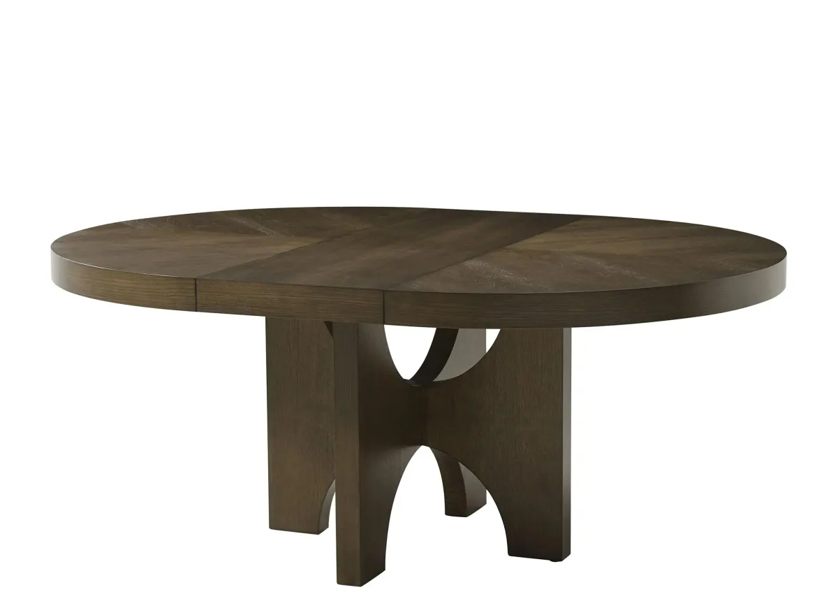 Catalina Extending Round Dining Table in Earth by Theodore Alexander