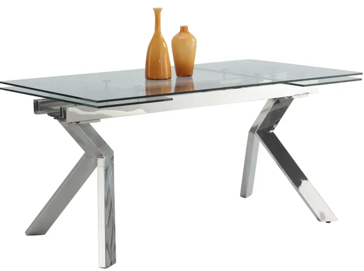 Truly Dining Table w/ Leaves in Clear by Chintaly Imports