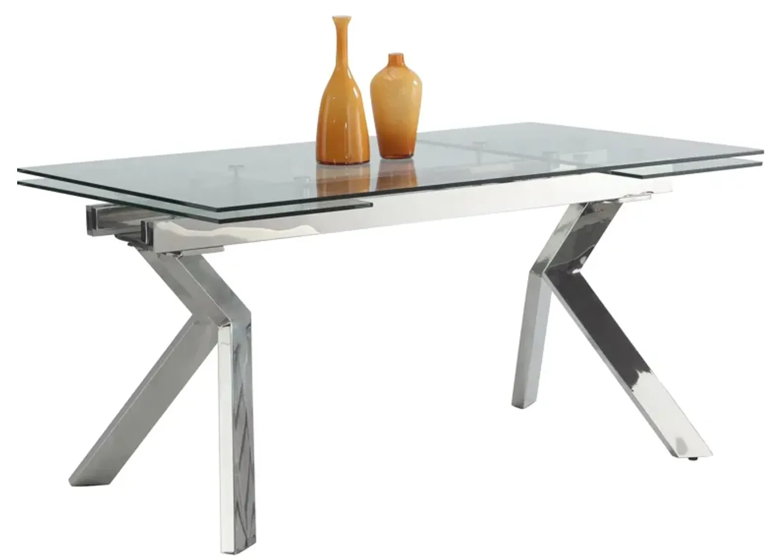 Truly Dining Table w/ Leaves in Clear by Chintaly Imports