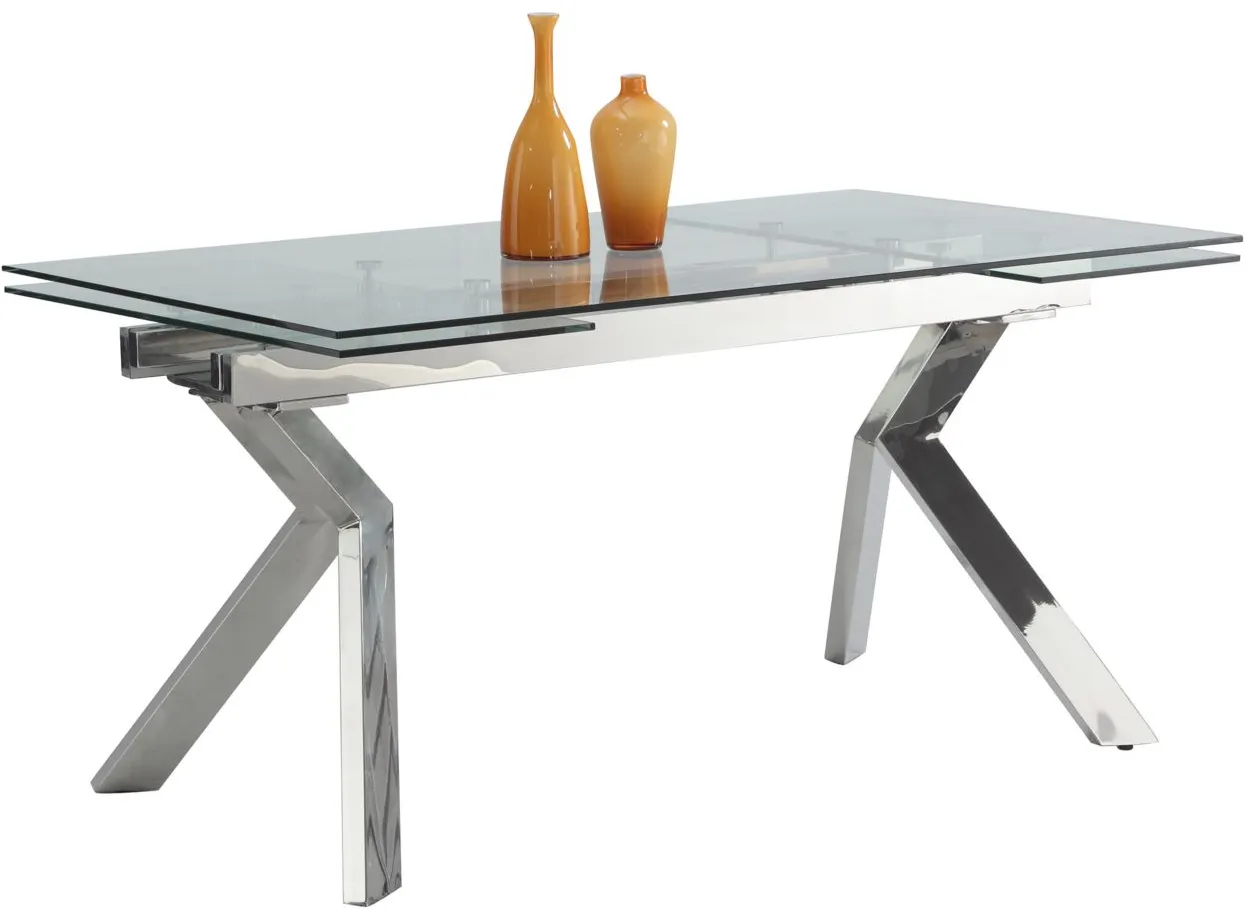 Truly Dining Table w/ Leaves in Clear by Chintaly Imports