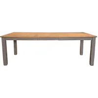 Port Townsend Rectangular Single Leaf Dining Table in Gull Gray-Seaside Pine by A-America