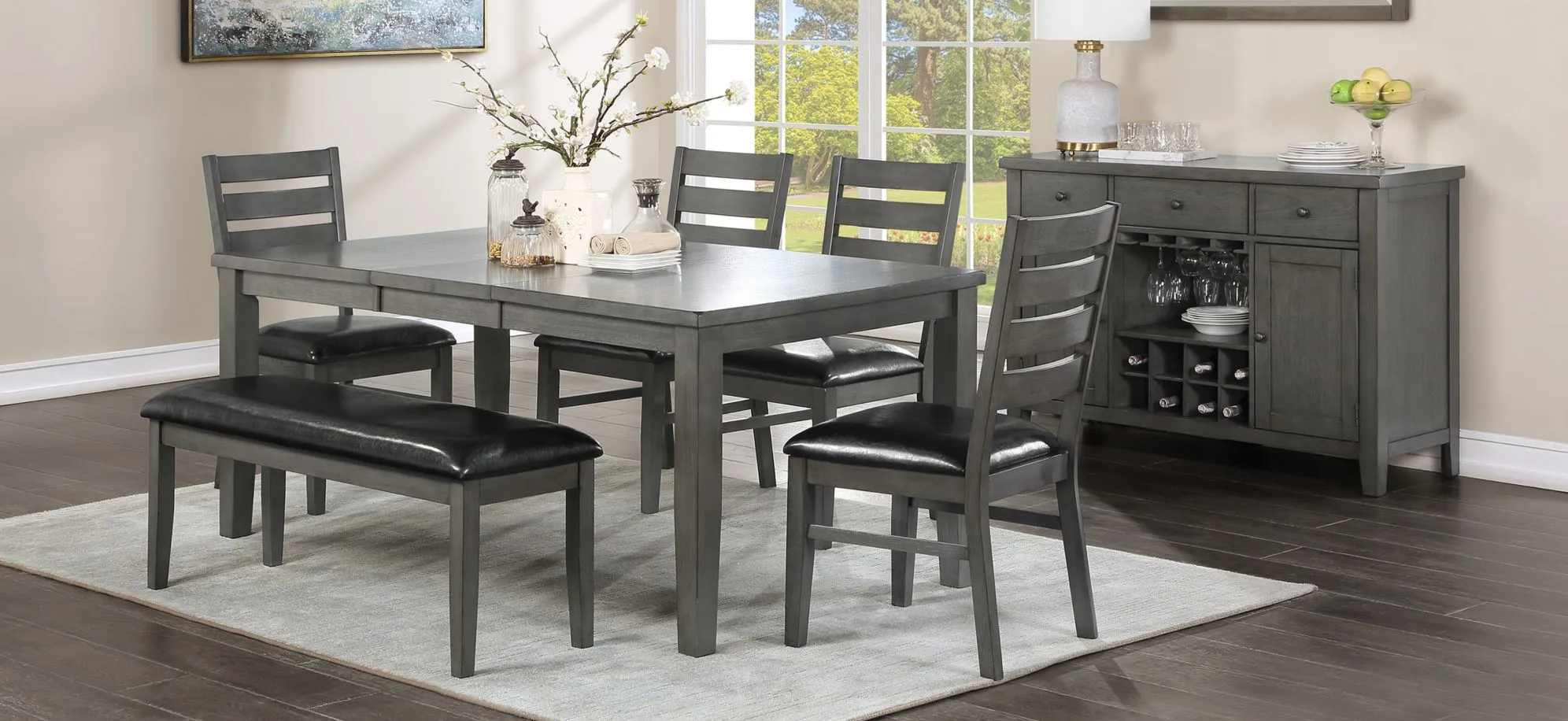 Arasina Dining Table in Gray by Homelegance