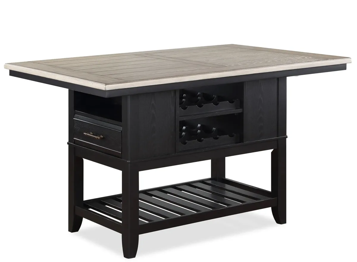 Frey Counter Height Table in Black;Light Gray by Crown Mark