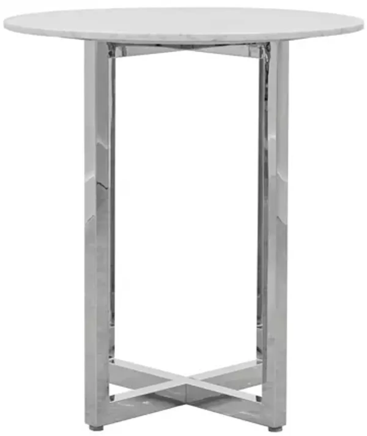 Amalfi Marble Bar Height Dining Table in Marble/Chrome by Bellanest