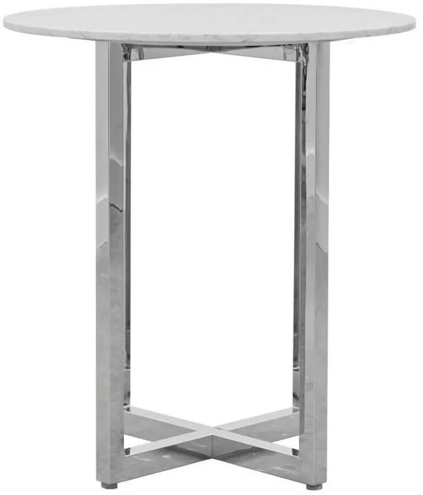 Amalfi Marble Bar Height Dining Table in Marble/Chrome by Bellanest
