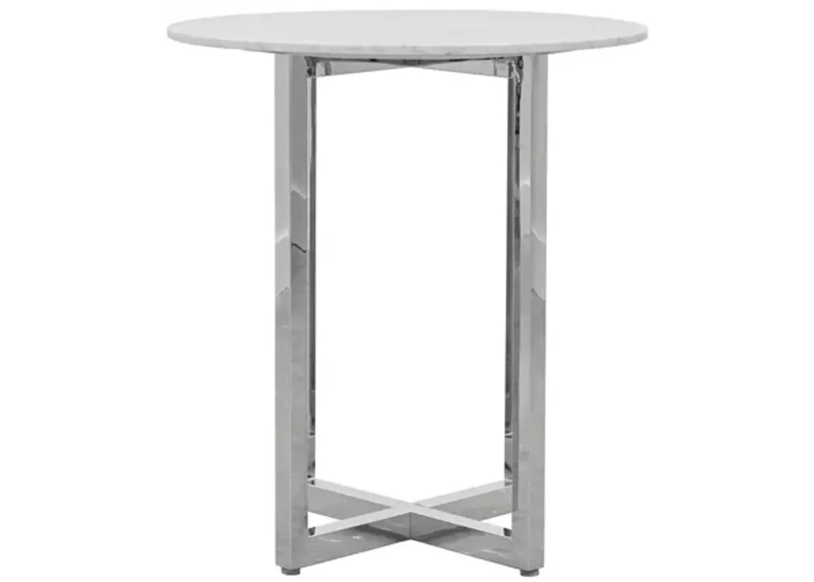 Amalfi Marble Bar Height Dining Table in Marble/Chrome by Bellanest