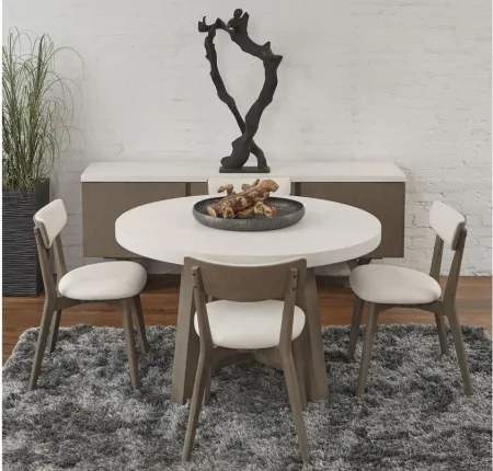 Mills Round Dining Table in Gray by Unique Furniture