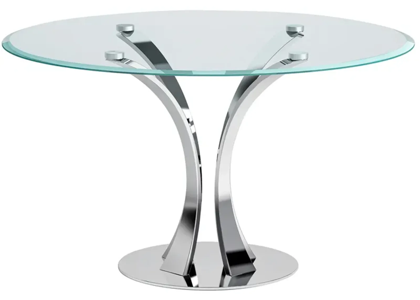 Rebeca Round Dining Table in Silver by Chintaly Imports