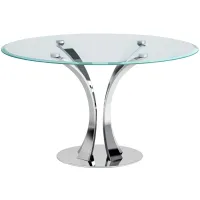 Rebeca Round Dining Table in Silver by Chintaly Imports