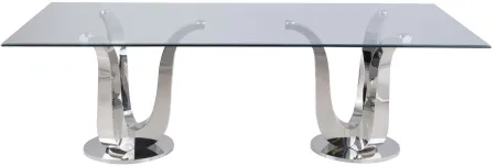 Adelle Dining Table in Silver by Chintaly Imports