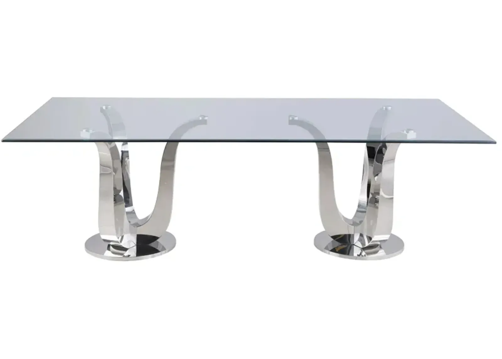 Adelle Dining Table in Silver by Chintaly Imports