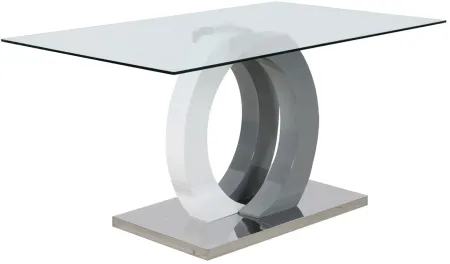 Becky Dining Table in Silver by Chintaly Imports