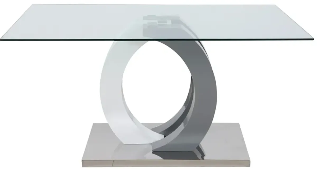 Becky Dining Table in Silver by Chintaly Imports