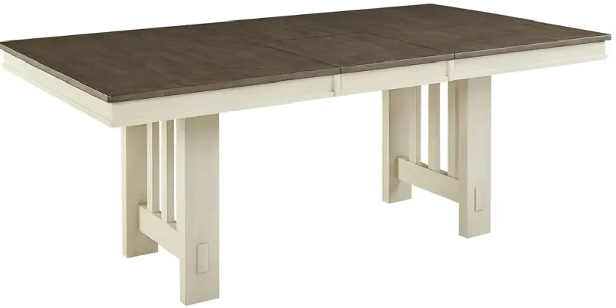 Bremerton Rectangular Dining Table with Butterfly Leaf in Saddledust-Oyster by A-America