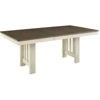 Bremerton Rectangular Dining Table with Butterfly Leaf in Saddledust-Oyster by A-America