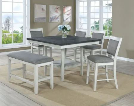 Fulton Counter-Height Dining Table in Gray/White by Crown Mark