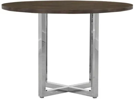 Amalfi Wood Counter-Height Dining Table in Wood/Chrome by Bellanest