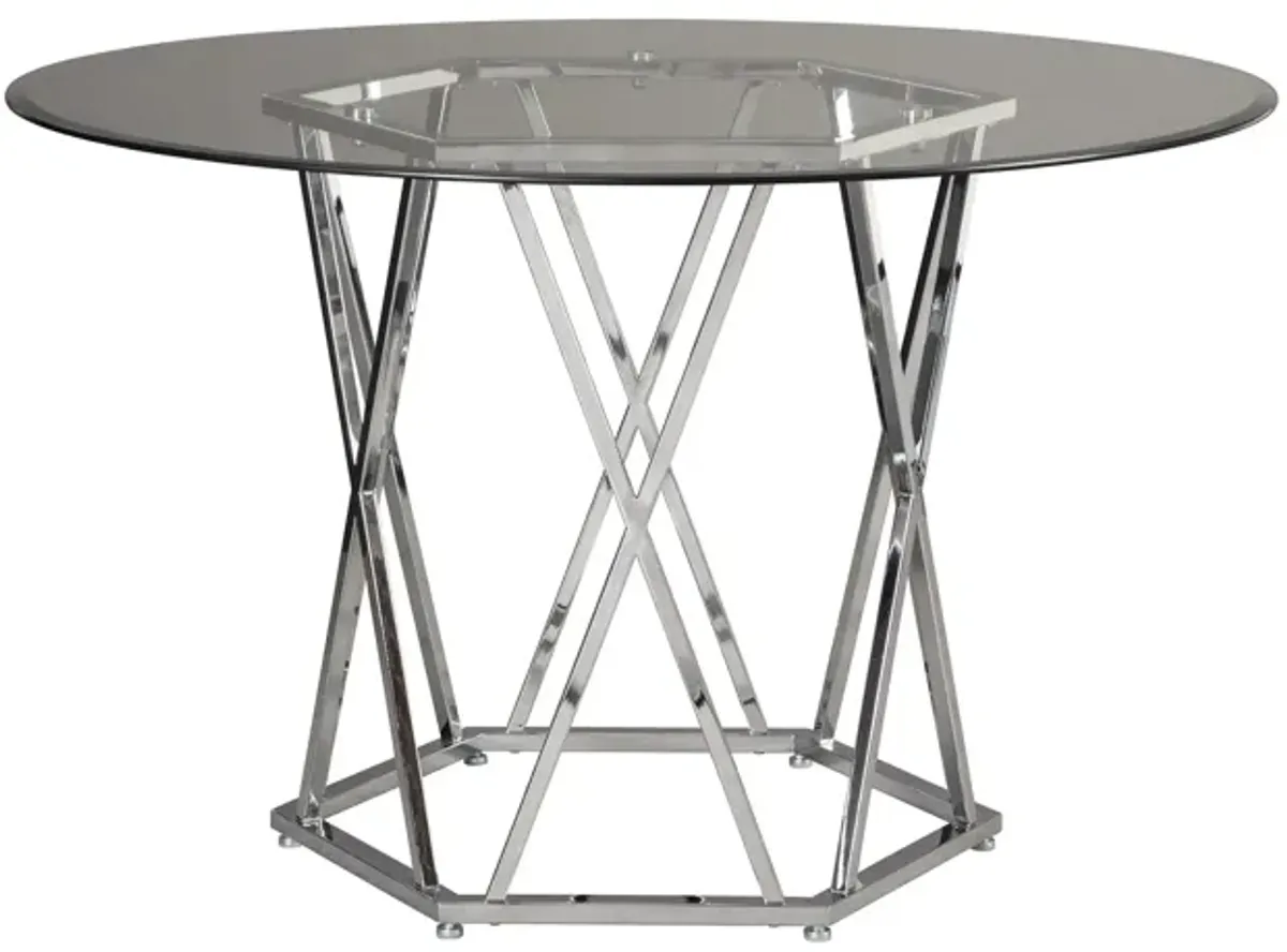 Madanere Dining Table in Chrome Finish by Ashley Furniture