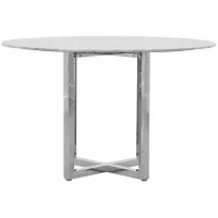 Amalfi Marble Counter-Height Pub Table in Marble/Chrome by Bellanest