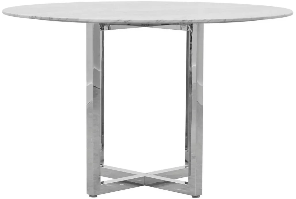 Amalfi Marble Counter-Height Dining Table in Marble/Chrome by Bellanest