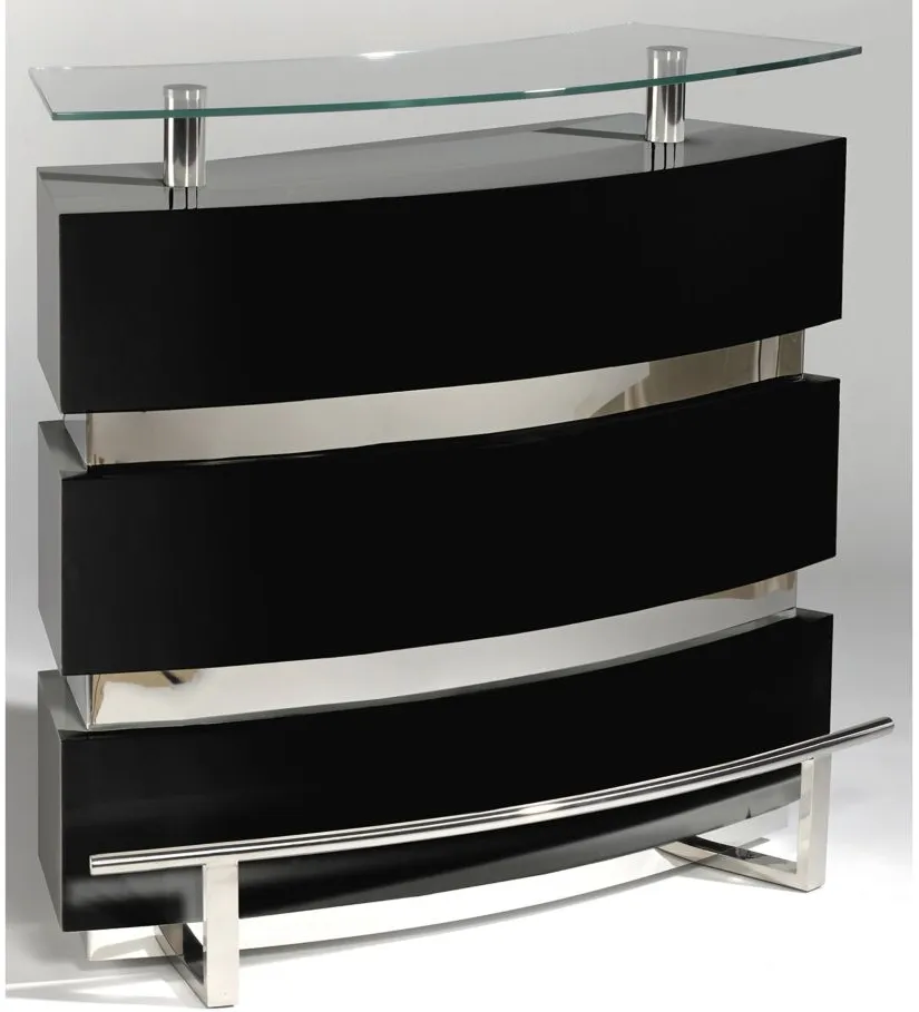 Xenia Front Bar in Black by Chintaly Imports