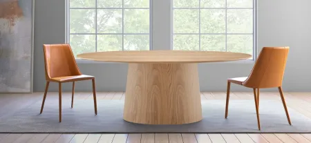 Deodat Oval Table in Oak by EuroStyle