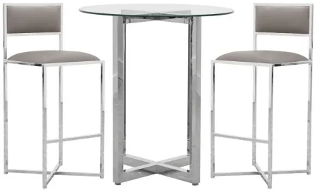 Amalfi Glass Bar Height Dining Table in Glass/Chrome by Bellanest