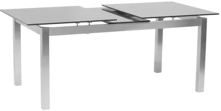 Ariel Dining Table w/ Leaf in Brushed Stainless Steel by Armen Living
