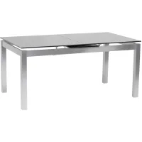Ariel Dining Table w/ Leaf in Brushed Stainless Steel by Armen Living