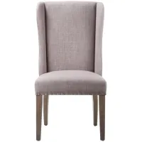 Crossroads Alex Upholstered Wingback Dining Chair (set of 2) in Dolphin Linen by Bellanest