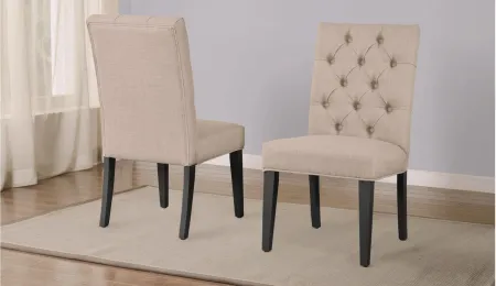 Kathryn Upholstered Parsons Dining Chair - Set of 2 in Toast Linen by Bellanest