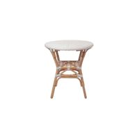 Orleans Paris Rattan Bistro Table in White/Gray by New Pacific Direct