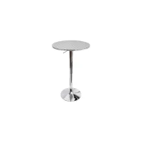 Bistro Adjustable-Height Bar Table in Silver Swirl by Lumisource