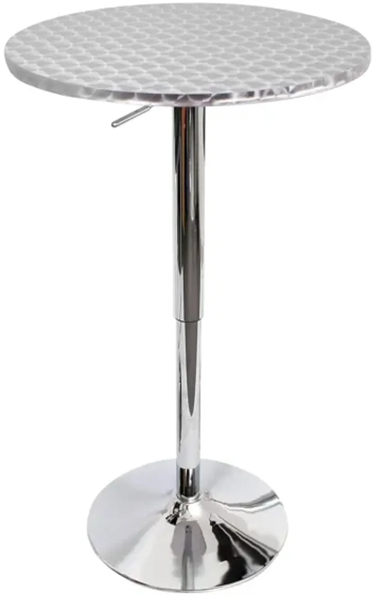 Bistro Adjustable-Height Bar Table in Silver Swirl by Lumisource