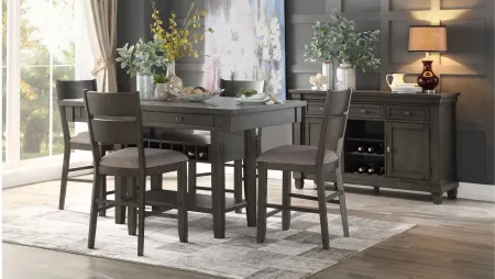 Brindle Counter Height Dining Room Table in Gray by Homelegance