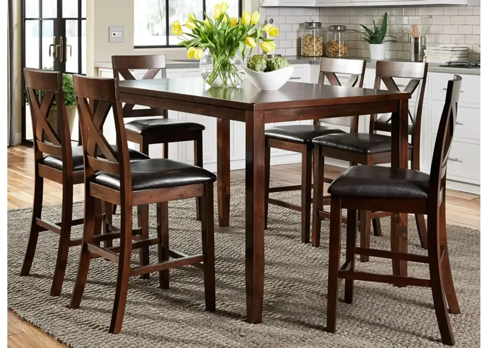 Thornton 7-pc.Counter Height Dining Set in Medium Brown by Liberty Furniture