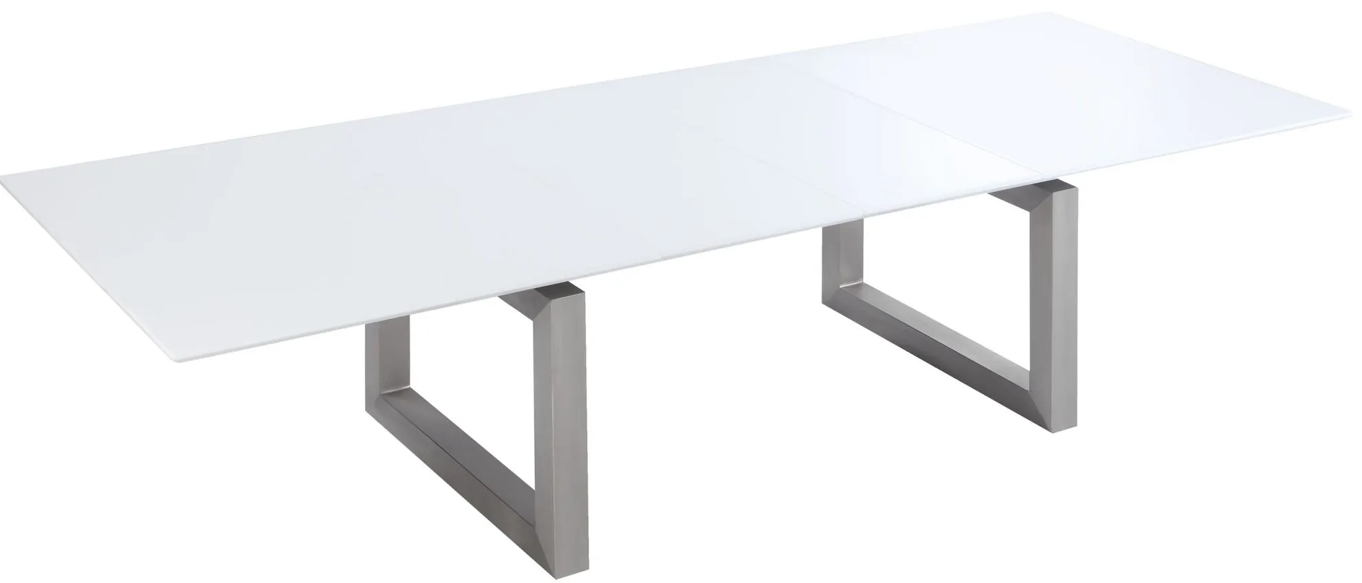 Ebony Dining Table in White and Silver by Chintaly Imports