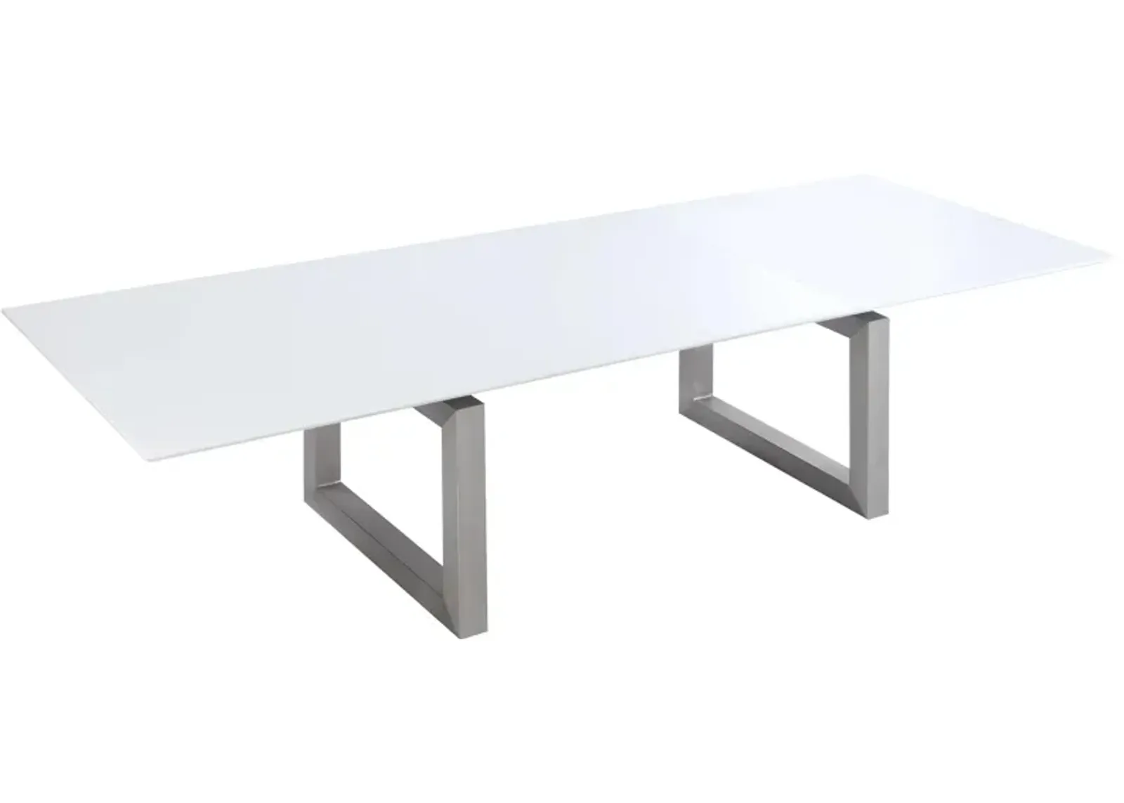 Ebony Dining Table in White and Silver by Chintaly Imports