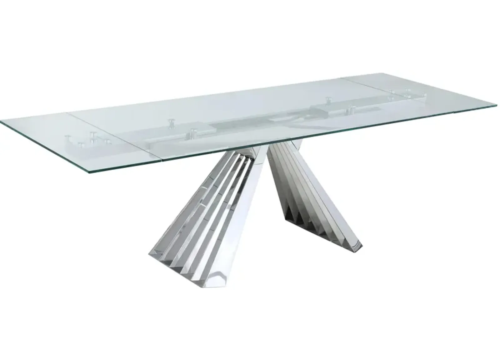 Dominique Dining Table in Silver by Chintaly Imports