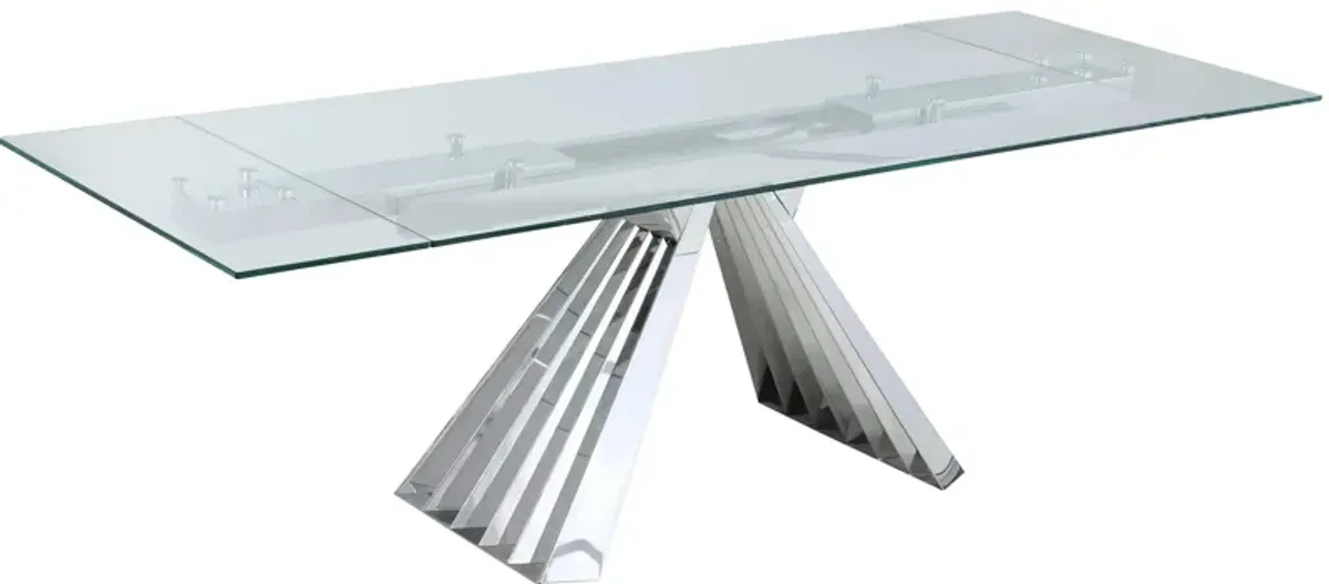 Dominique Dining Table in Silver by Chintaly Imports