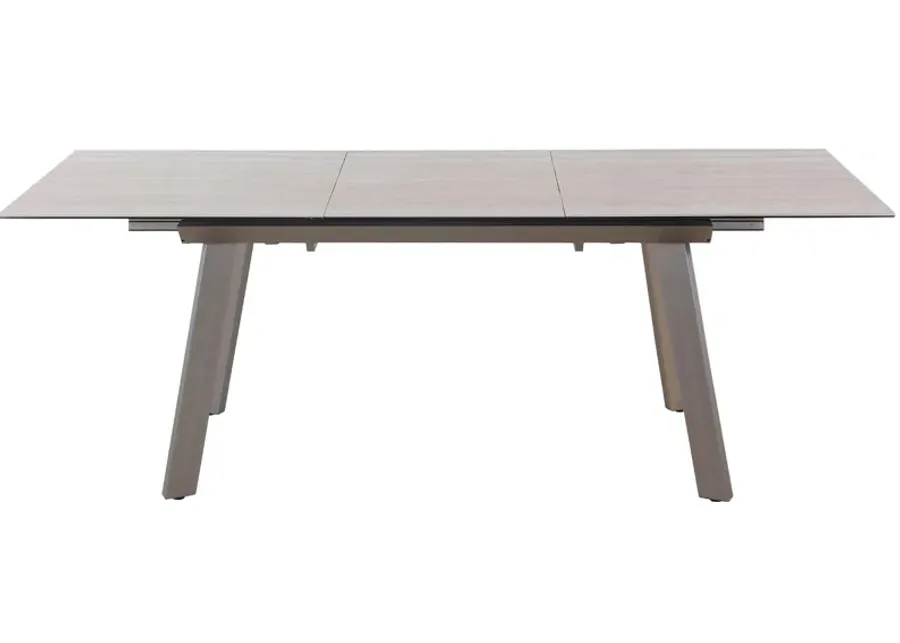 Eleanoir Dining Table in Beige and Silver by Chintaly Imports