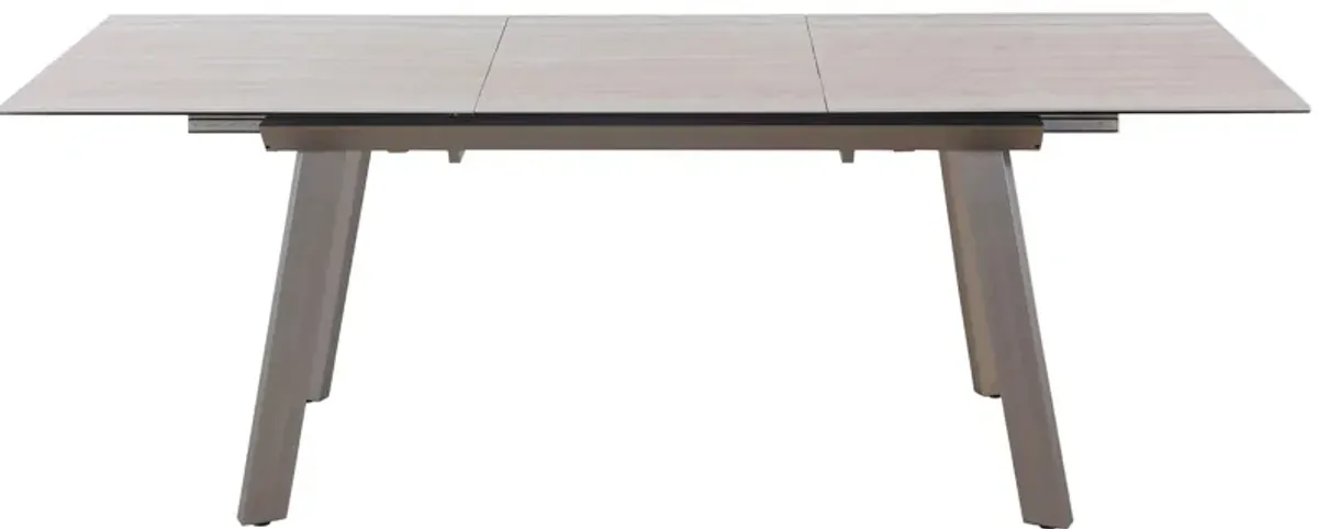 Eleanoir Dining Table in Beige and Silver by Chintaly Imports