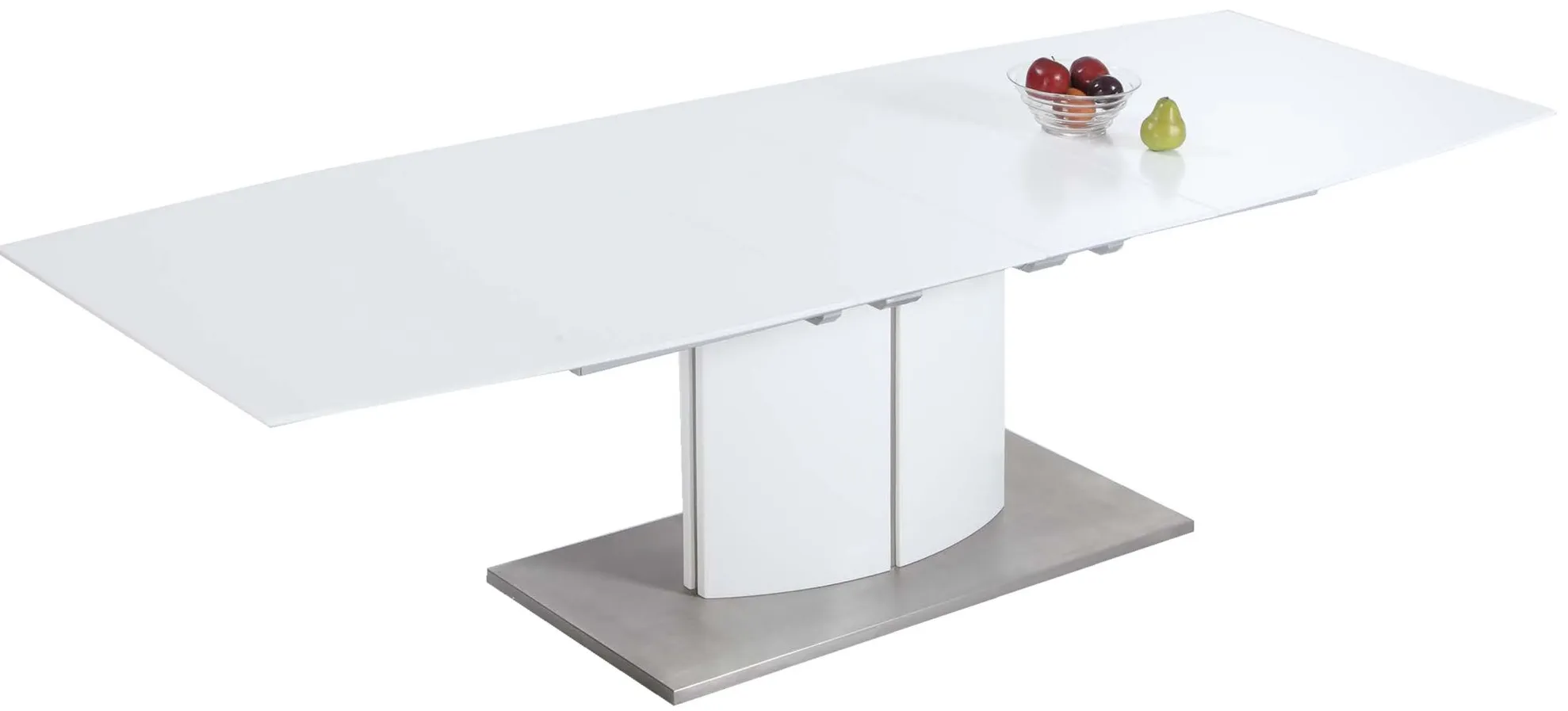 Elizabeth Dining Table in White and Silver by Chintaly Imports