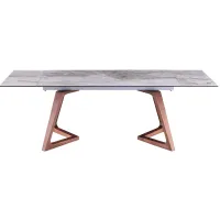 Rosario Dining Table in White and Gray by Chintaly Imports