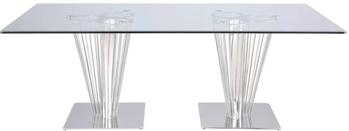 Fernanda Dining Table in Silver by Chintaly Imports