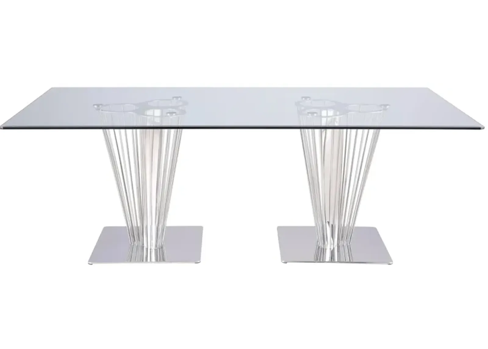 Fernanda Dining Table in Silver by Chintaly Imports