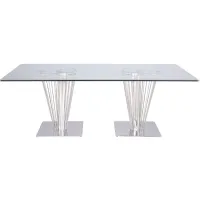 Fernanda Dining Table in Silver by Chintaly Imports
