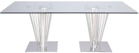 Fernanda Dining Table in Silver by Chintaly Imports