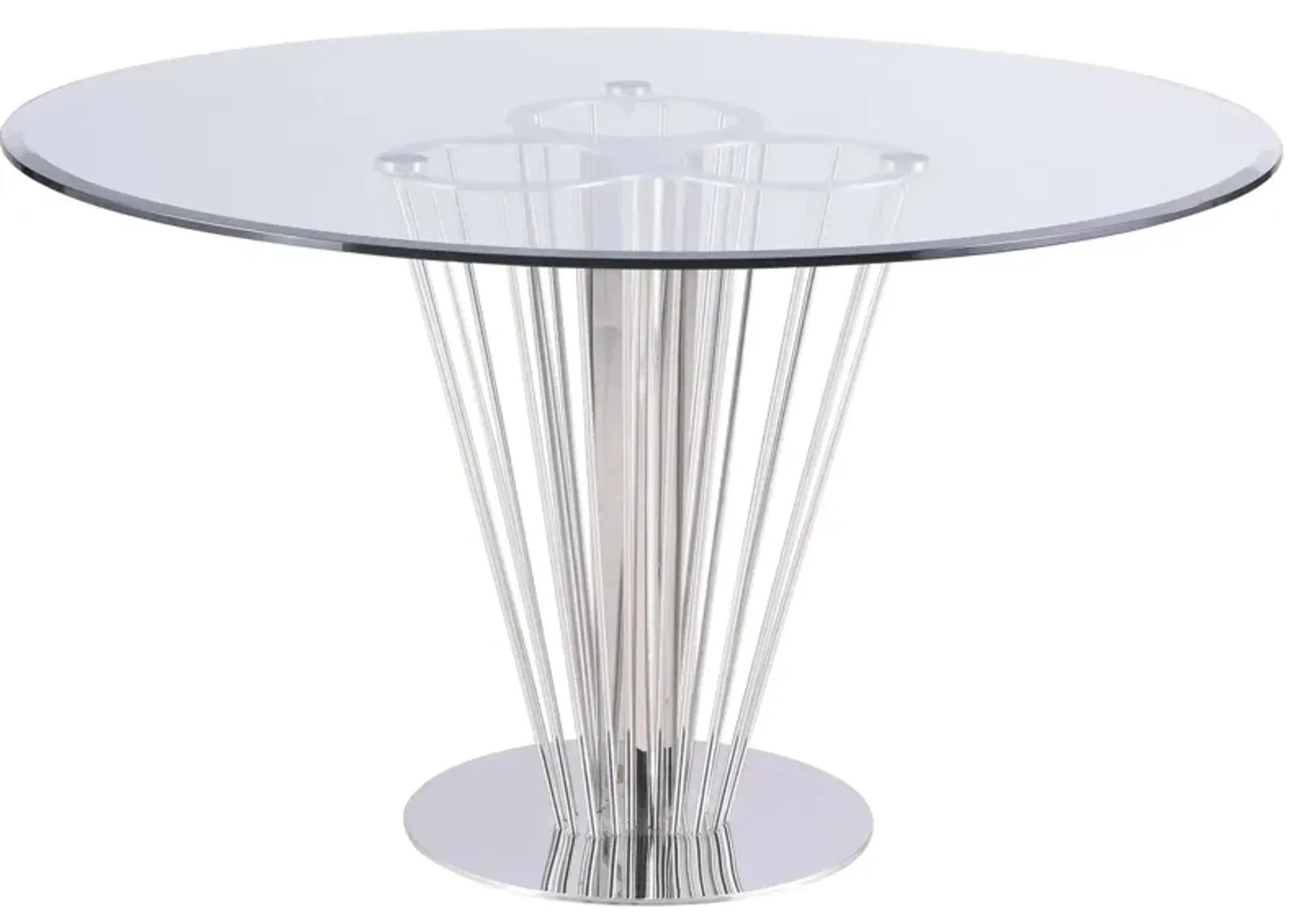 Fernanda Round Dining Table in Silver by Chintaly Imports