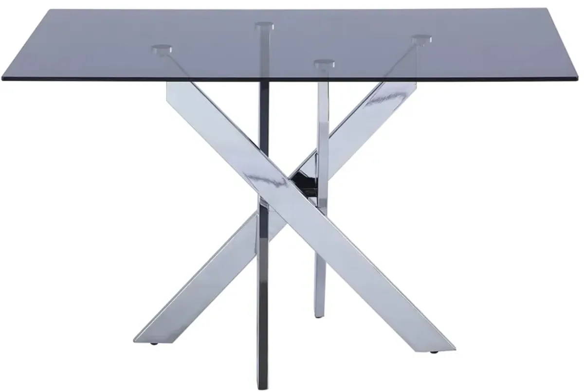 Guinevieve Dining Table in Silver by Chintaly Imports